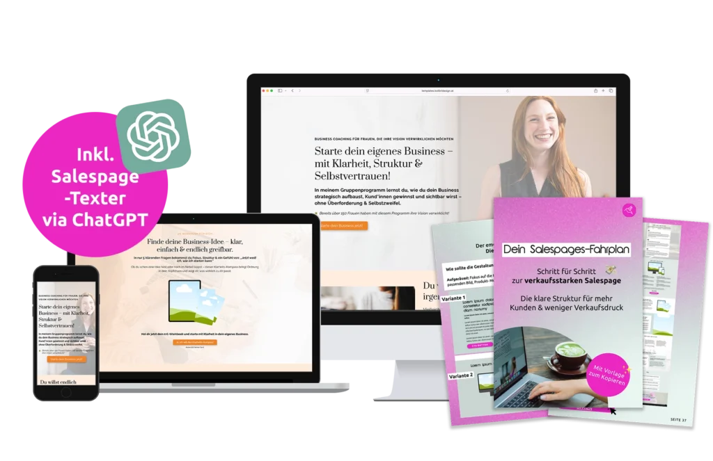 Salespage und Landingpage Template-Kit Mockup