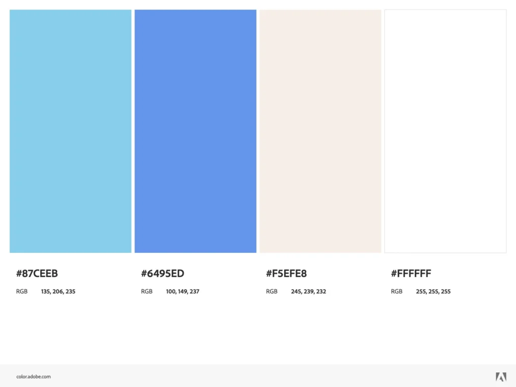 Farbpalette Kombi Blau weiß