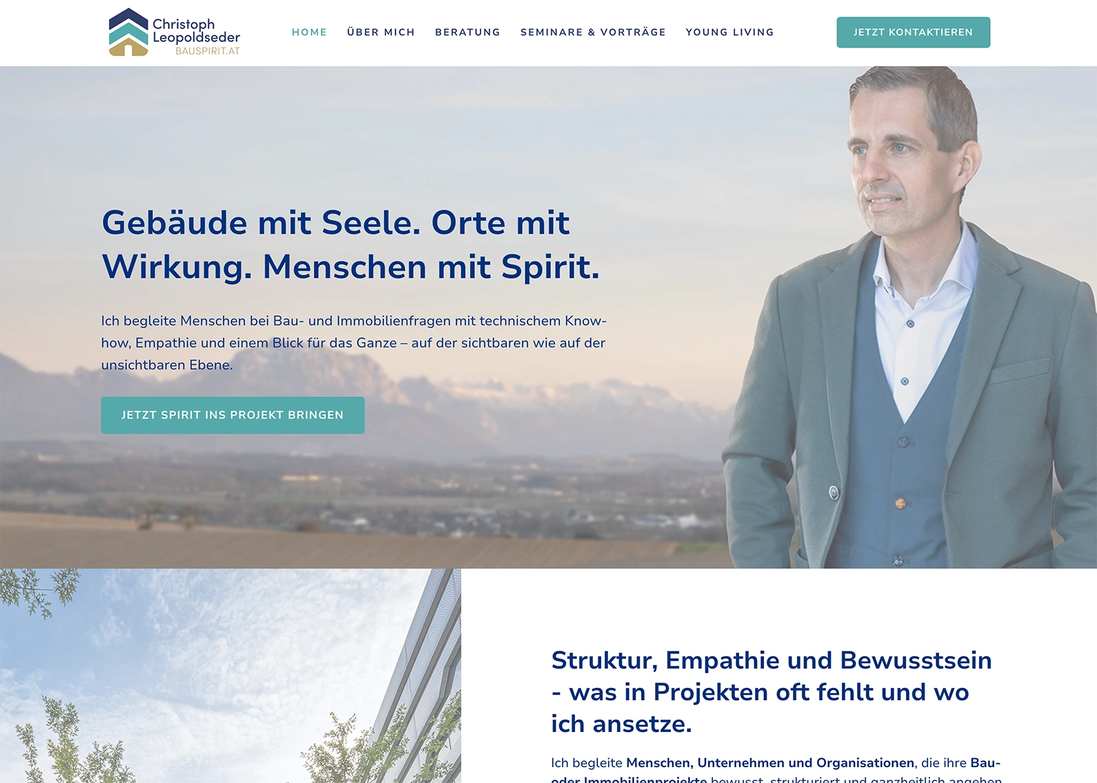 Bauspirit Webdesign & Branding mit Blauer Farbe