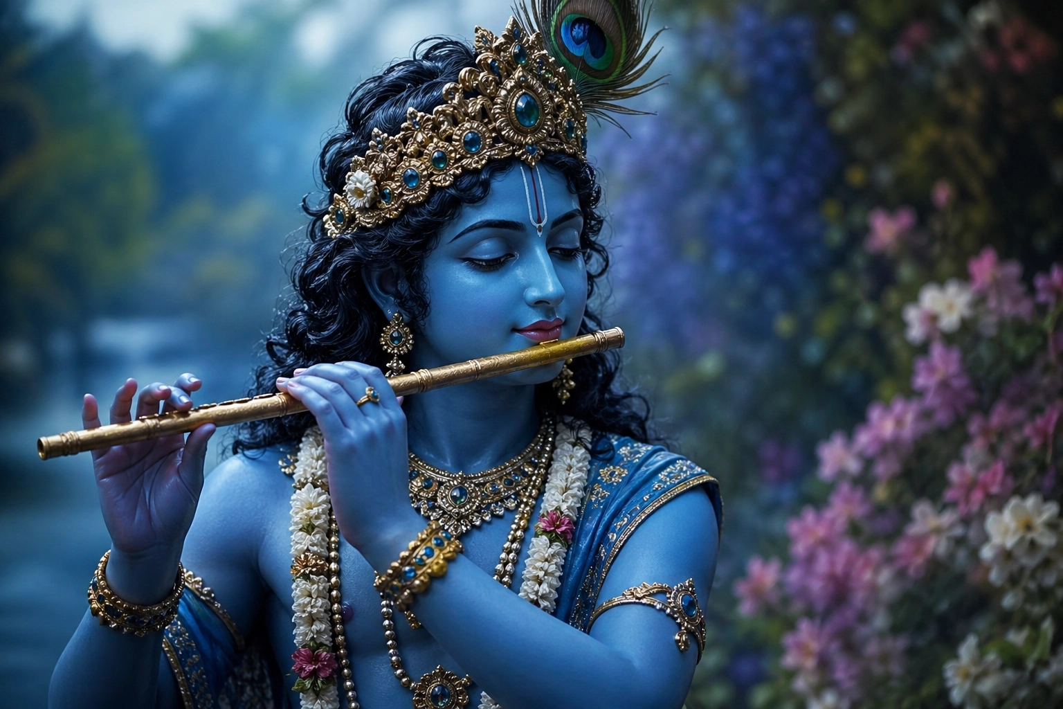 Hinduistische Gottheit Krishna - Farbe Blau, spirituelle Bedeutung